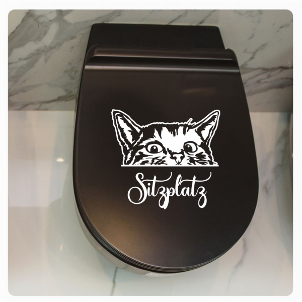 Katze Tigerkatze Sitzplatz WC Deckel Aufkleber Badezimmer BAD TDA065